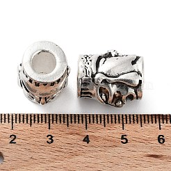 チベット風合金ビーズ  カドミウムフリー＆鉛フリー  スカル  アンティークシルバー  18x14x15mm  穴：6mm  約100個/1000g&nbsp;FIND-Q094-12C-AS