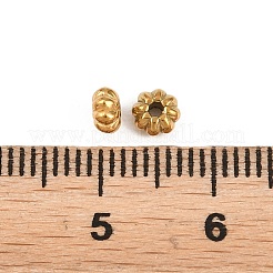 304ステンレススチールビーズ  18KGP本金メッキ  イオンプレーティング（ip）  カボチャ  4x2mm  穴：1.2mm&nbsp;STAS-D394-02H-G