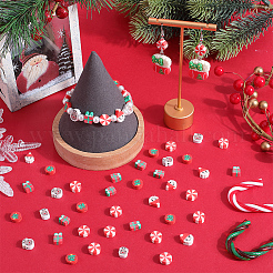 クリスマスDIYブレスレットジュエリー製作キット  手作りのポリマークレイビーズを含む  ミックスカラー  9~12x0.8~10x0.8~10mm  穴：1.5~1.6mm&nbsp;DIY-SC0026-08