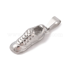 304ステンレスペンダント  靴のチャーム  ステンレス鋼色  23x7x7.5mm  穴：6x3mm&nbsp;STAS-M068-07P