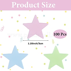 光るABSプラスチックスターウォールステッカー100枚  壁の装飾  ミックスカラー  28x29.5x1mm  100個/セット&nbsp;AJEW-WH20059-43B
