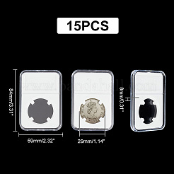 プラスチック製のコイン収納ボックス  長方形  ホワイト  84x59x8mm&nbsp;AJEW-WH0038-91
