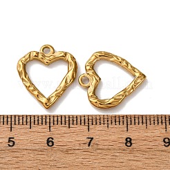 PVD真空メッキ304ステンレススチールハンマーペンダント  長持ちメッキ  ハート  ゴールドカラー  18x16x2mm  穴：1.5mm&nbsp;STAS-P279-09G