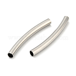 変色しない304ステンレススチールチューブビーズ  カーブチューブ  ステンレス鋼色  25x2.5mm  穴：2mm&nbsp;STAS-B047-27H-P