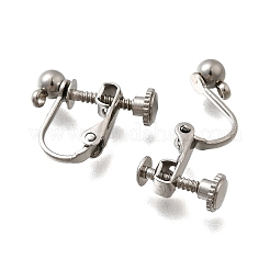 316ステンレススチール製クリップオンイヤリング金具  ステンレス鋼色  13.5x17x5mm&nbsp;EJEW-R019-01P