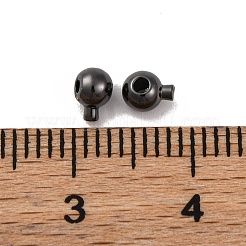 真鍮製つぶし玉カシメ玉  長持ちメッキ  ラウンド  ブラック  5x3.5x3.5mm  穴：0.9mm&nbsp;KK-Z030-16A-B