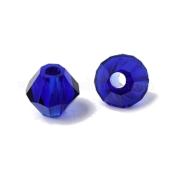 透明ガラスビーズ  双円錐形  多面カット  ミディアムブルー  4x3.5mm  穴：0.8mm  約720個/袋&nbsp;GLAA-K072-04A