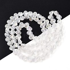 電気メッキガラスビーズセット  シェル形状  透明  8x9.5x7.5mm  穴：0.9mm  約80~84個/連  25.20~26.88''（64~67.2センチメートル）&nbsp;EGLA-T021-11A
