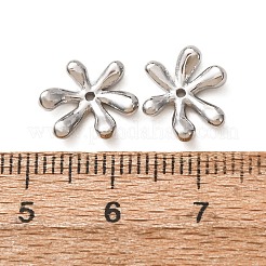 304ステンレススチールスペーサービーズ  花  ステンレス鋼色  11.5x10x2.5mm  穴：0.8mm&nbsp;SA-CBAE384-02P