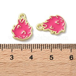 フルーツ合金エナメルチャーム  ドラゴンフルーツ  ライトゴールド  ショッキングピンク  16x11x1.5mm  穴：1.5mm&nbsp;X1-PALLOY-S058-01LG-06