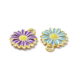 合金エナメルチャーム  デイジー  ミックスカラー  ミックスカラー  16x13x2mm  穴：2mm&nbsp;ENAM-A139-05G