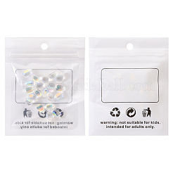 20個の透明スプレー塗装ガラスチャーム  ABカラーメッキ  ティアドロップ  ライトグレー  9x6x6mm  穴：1mm&nbsp;GLAA-YW0001-03A