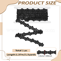 1.5ヤードのオーガンジーレーストリム  厚紙ディスプレイカード付き  ブラック  1-1/4インチ（33mm）&nbsp;OCOR-LP0004-52