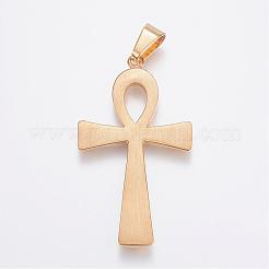 304ステンレススチール製ビッグペンダント  アンククロス  イースター  ミックスカラー  64x36x4.5mm  穴：6.5mm&nbsp;STAS-K123-02