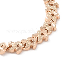 女性と男性のための真鍮リンクチェーンブレスレット  ライトゴールド  ハート  7-1/8インチ（18cm）  リンク：10x8x3mm&nbsp;BJEW-P324-01A-KCG