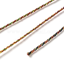 100mのポリエステル編みコード  メタリック糸付き  ラウンド  チョコレート  1mm  約109.36ヤード（100m）/ロール&nbsp;OCOR-A010-04G