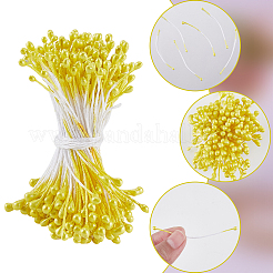ヘアピンアクセサリー用の石膏造花芯入り綿  きいろ  61x2.5mm  240個/セット&nbsp;DIY-WH20001-21A