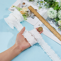 10ヤードのポリエステル刺繍リボン  衣類の装飾用のジャカードリボン  ホワイト  1-5/8インチ（40mm）  約50.00ヤード（45.72m）/セット&nbsp;DIY-FI0001-12A
