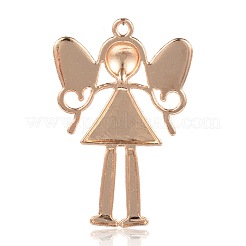 チベットスタイルの女の子の合金の大きなペンダント  ライトゴールド  77x50x4mm  穴：4mm&nbsp;PALLOY-E391-36KCG