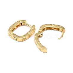 女性用水玉模様の真鍮の楕円形フープピアス  18KGP本金メッキ  16x13.5x2.5mm  ピン：0.8mm&nbsp;EJEW-F314-02A-G