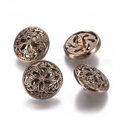 合金シャンクボタン  花付きフラットラウンド  17.5x10.5mm  穴：2.5mm&nbsp;BUTT-WH0014-05A