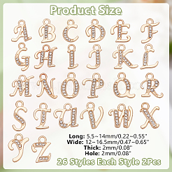 亜鉛合金ペンダント1セット  ラインストーン付き  文字L  ライトゴールド  12~16.5x5.5~14x2mm  穴：2mm&nbsp;FIND-AR0006-67