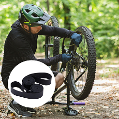PVC自転車リムライナーストリップ  自転車のタイヤライナーテープ  ブラック  1570x20x0.5mm  穴：9mm&nbsp;AJEW-WH0643-206B-01