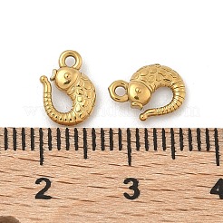 304ステンレススチールチャーム  魚  イオンプレーティング（ip）  18KGP本金メッキ  9x6x2.5mm  穴：1mm&nbsp;STAS-Z178-28G