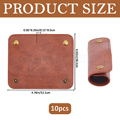 合成皮革の荷物ハンドルラップ10個  長方形  サドルブラウン  102x121x1.5~5mm&nbsp;AJEW-FH0008-91A