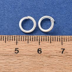 真鍮製オープンタイプ丸カン  ラウンド  カドミウムフリー＆鉛フリー  925銀メッキ  8x1.2mm  内径：5.5mm  17ゲージ&nbsp;KK-G604-08S-12