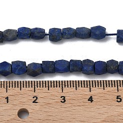 天然アフガニスタン産ラピスラズリビーズ連売り  多面カット  キューブ  3.5~6.5x4.5~6.5x4~6mm  穴：1~1.2mm  約75個/連  14.29''~14.37''（36.3~36.5センチメートル）&nbsp;G-K365-H01-01