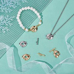 8セット2色の真鍮トグル留め具  ニッケルフリー  本物の金メッキと本物のプラチナメッキ  ペンダント：18.5x16x3mm  バー：18.5x4x3mm  穴：1.5mm〜1.8mm  4セット/カラー&nbsp;KK-CA0003-26