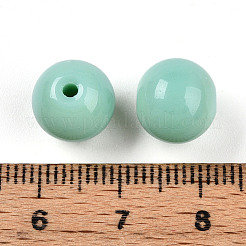 不透明なソリッドカラーのガラスビーズ  ラウンド  ターコイズ  10~10.5mm  穴：1.2~1.4mm  約546個/738g&nbsp;LS-GLAA-N007-10mm-A10