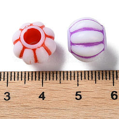 オペークアクリルヨーロピアンビーズ  クラフトスタイル  大穴ビーズ  メロンラウンド  ミックスカラー  12.5x10.5mm  穴：5mm  約1000個/500g&nbsp;SACR-P031-03A