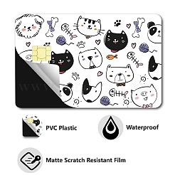 PVC プラスチック防水カード ステッカー  銀行カードの装飾用の粘着カードスキン  長方形  猫の形  186.3x137.3mm&nbsp;DIY-WH0432-055