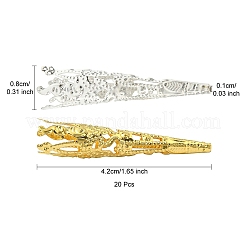 50 個 4 色のアイロンビーズキャップ  ミックスカラー  42x8mm  穴：1mm&nbsp;IFIN-YW0003-16