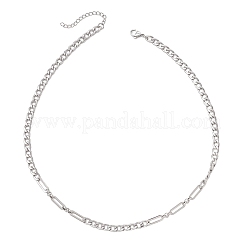 5mm 304ステンレススチール ミックスリンクチェーンネックレス  変色しない  ステンレス鋼色  17.83インチ（45.3cm）&nbsp;NJEW-JN05850