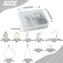 DIY トライアングル＆ファン 304 ステンレススチール ダングルイヤリング作成キット  ステンレス鋼色  4~40x4~32.5x0.7~6.5mm  穴：1.2~3.8mm&nbsp;DIY-FS0007-85