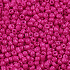 焼付塗装ガラスシードビーズ  フクシア  8/0  3mm  穴：1mm  約10000個/袋&nbsp;SEED-S002-K24