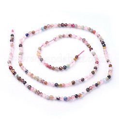 ミックス天然石ビーズ連売り  多面カット  ラウンド  2~2.5mm  穴：0.5mm  約180~200個/連  14.5~16.1インチ（37~41cm）&nbsp;X-G-F619-21-2mm