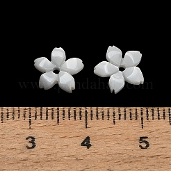 ナチュラルホワイトシェルビーズ  花  ホワイト  9x9.5x2mm  穴：1mm&nbsp;SH-CBA93AD-08