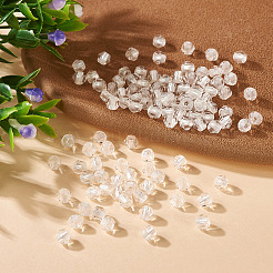 2袋200個入り透明ガラスビーズ  多面カット  双円錐形  ホワイト  4.5x3.5mm  穴：1.6mm  100個/袋&nbsp;GLAA-TA0003-44A