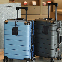 PUレザー荷物タグ2個  旅行IDラベル  スーツケース名札  長方形  ブラック  238x59.5x5mm&nbsp;AJEW-DJ0004-62