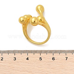 丸いボール分岐 304 ステンレススチール オープンカフリング 女性用  18KGP本金メッキ  内径：18mm&nbsp;RJEW-Q007-02G