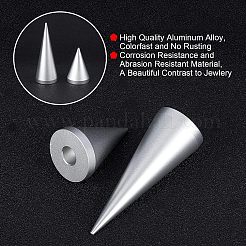 アルミフィンガーリングディスプレイホルダー  三角形  銀  45x29.5mm  穴：10mm  79x29mm  穴：10mm&nbsp;RDIS-WH0004-01