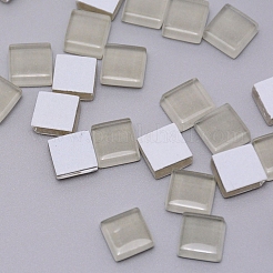 ガラスカボション  モザイクタイル  家の装飾やdiyの工芸品  正方形  ベージュ  10x10x4mm  1000個/キログラム&nbsp;GLAA-WH0022-60