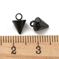 イオンプレーティング（IP）304ステンレスペンダント  スパイク/コーン  ガンメタ色  8.5x6mm  穴：2mm&nbsp;LS-STAS-G214-47B-03