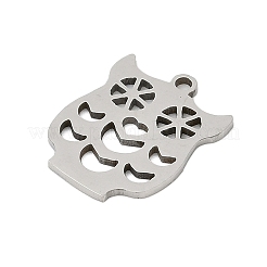 ステンレスペンダント201個  フクロウのチャーム  ステンレス鋼色  17x13.5x1mm  穴：1.4mm&nbsp;STAS-F316-06P-05
