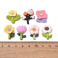 オペーク樹脂カボション  花  ミックスカラー  20~25.5x15.5~22x6~7.5mm&nbsp;RE-CBAE980-08