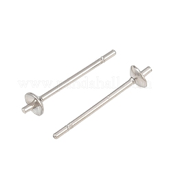 変色しにくい304ステンレススチール製ポストスタッドピアス金具  片穴パーツ用  ステンレス鋼色  3mm  ピン：0.7mm&nbsp;LS-STAS-R063-41